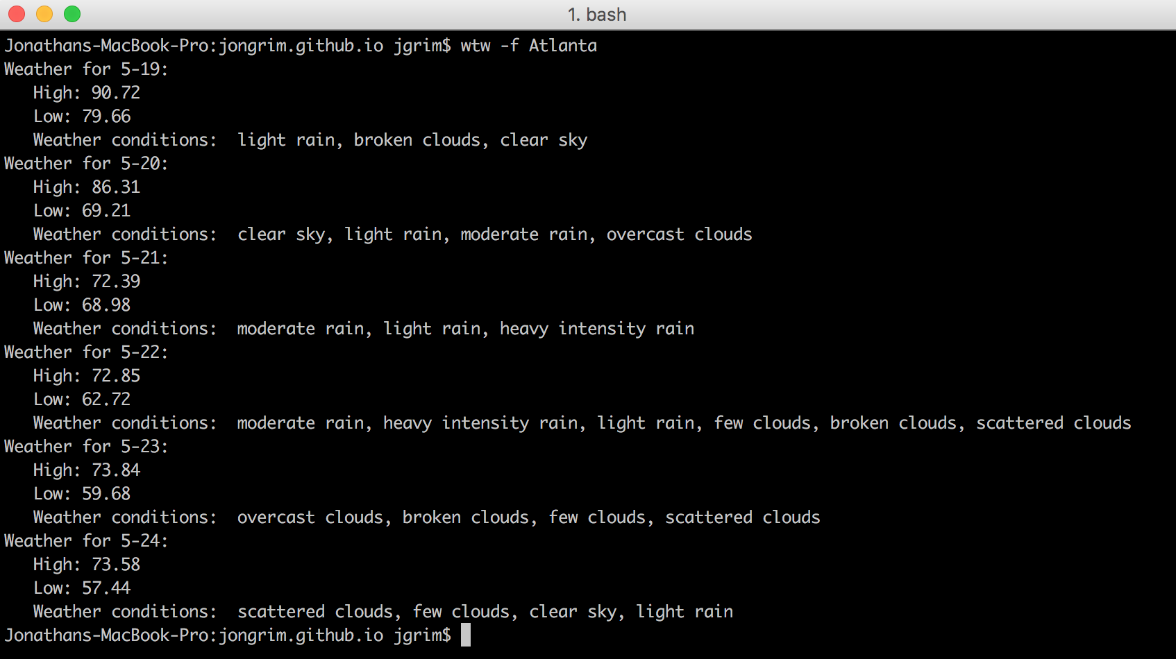 Terminal screenshot